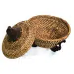 Ratten Schale mit Teakfüssen