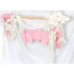 Macramé "Blatt im Wind", rosa