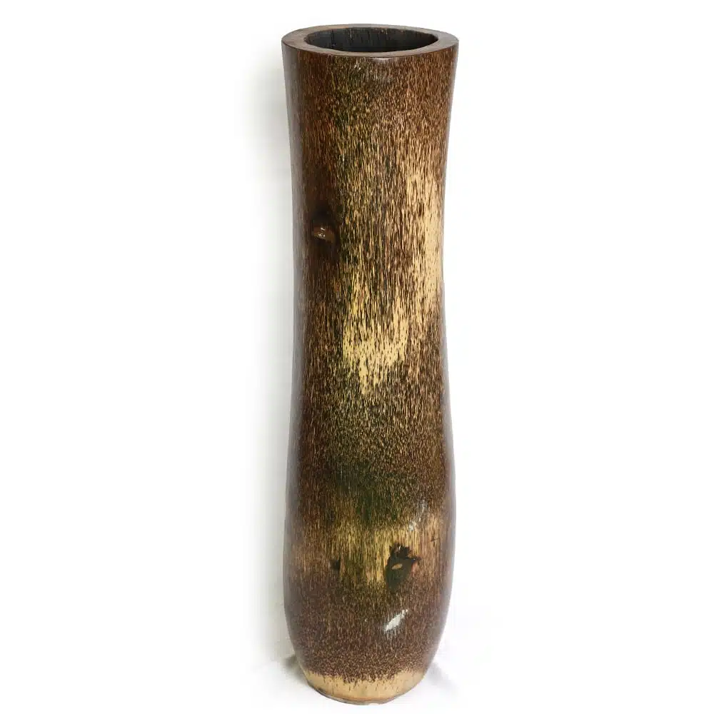 massive Palmen-Vase aus einem Palmenstamm geschnitten, 100cm hoch 1 Palmenvase aus einem Stamm geschnitten, 1m