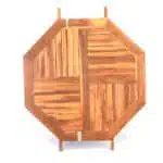 Falt-Tisch, Hexagonal aus Teakholz
