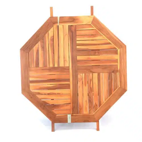 Falt-Tisch, Hexagonal aus Teakholz