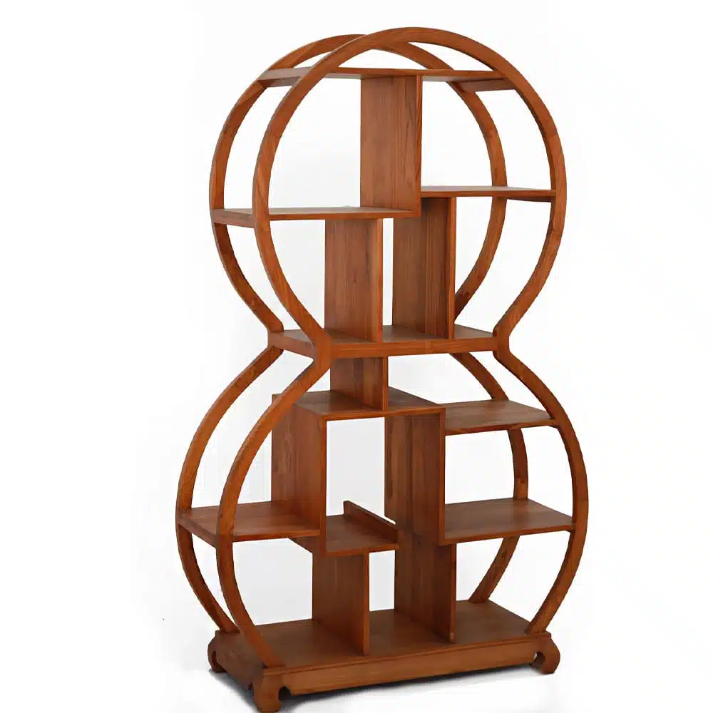 rundes Wandregal aus Teakholz rundes Wandregal aus Teakholz