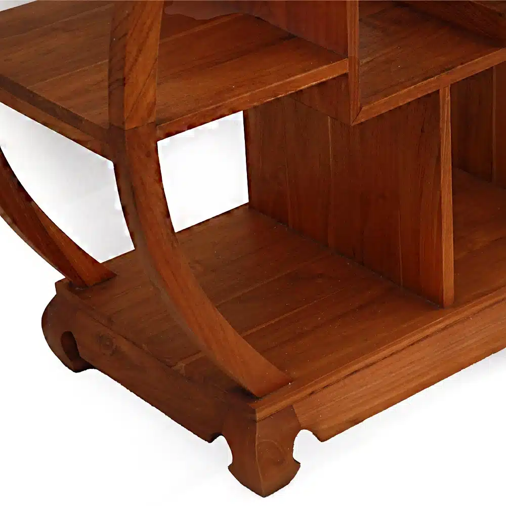 rundes Wandregal aus Teakholz rundes Wandregal aus Teakholz