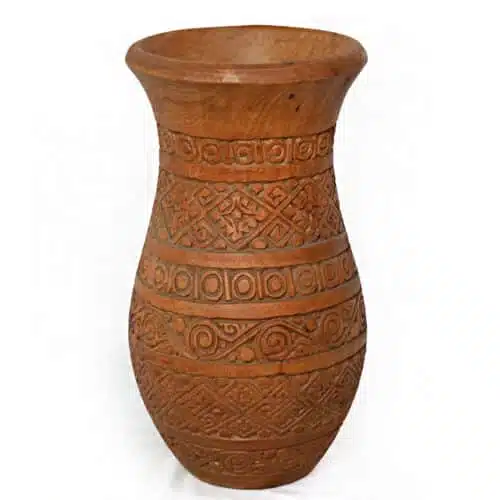 geschnitzte Vase, braun, 70cm