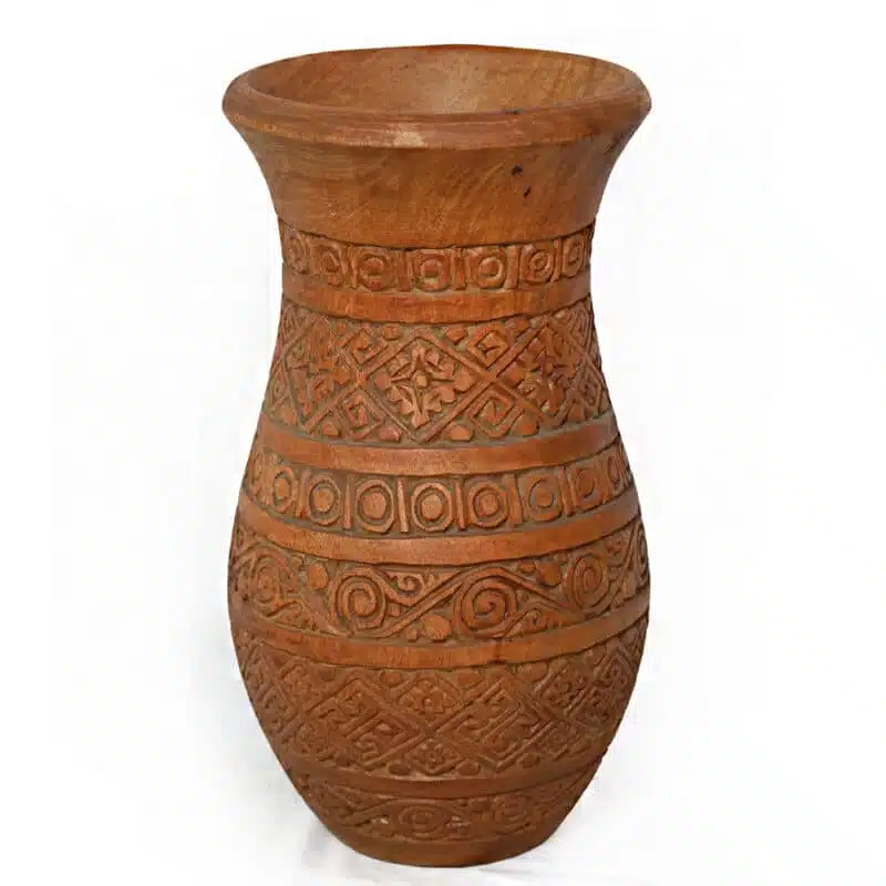 geschnitzte Vase, braun, 70cm