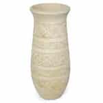 geschnitzte Vase, beige, 70cm