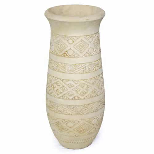 geschnitzte Vase, beige, 70cm