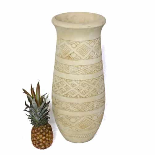 geschnitzte Vase, beige, 70cm