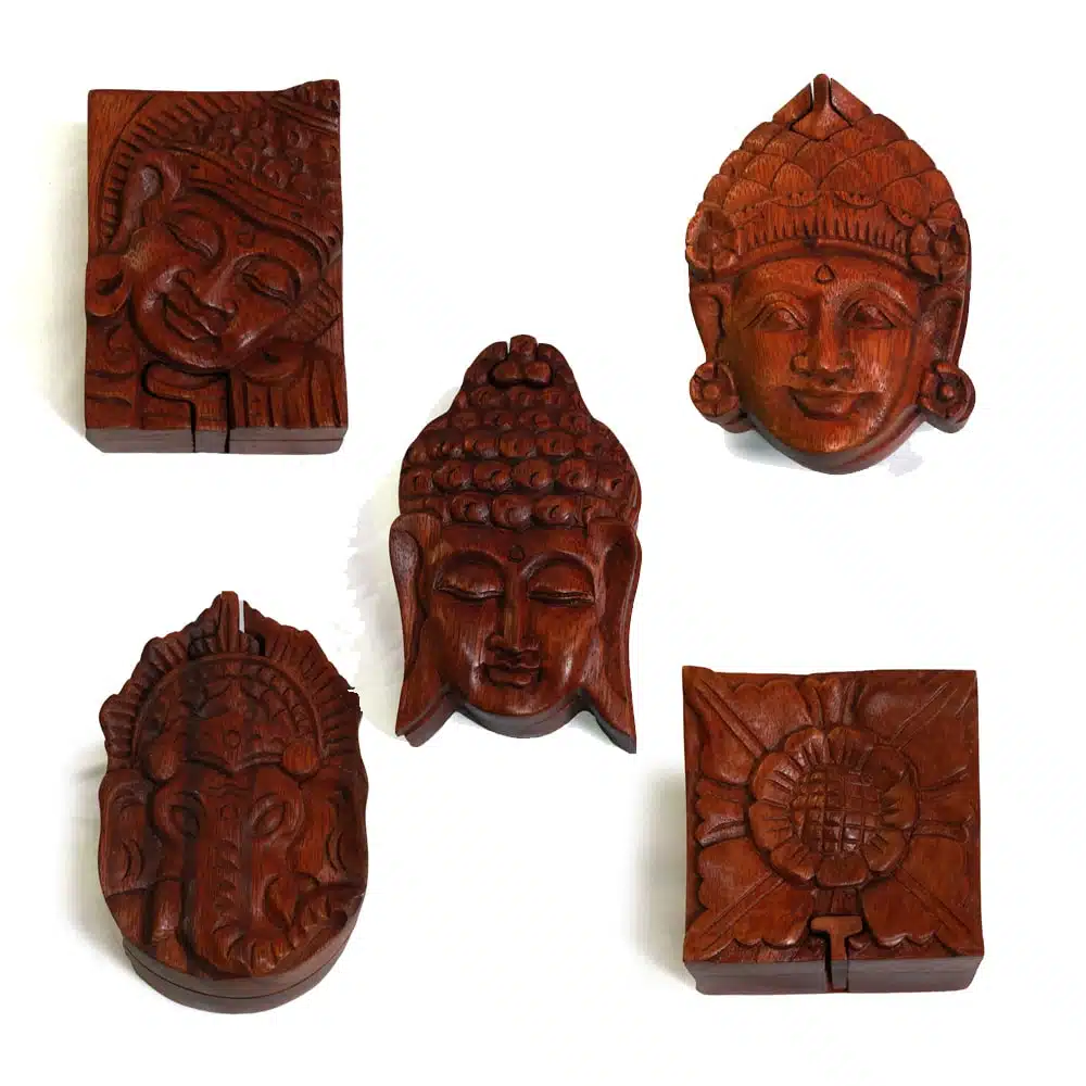 Puzzle-Box, 5 verschiedene Designs 1 Bali Puzzle-Boxen