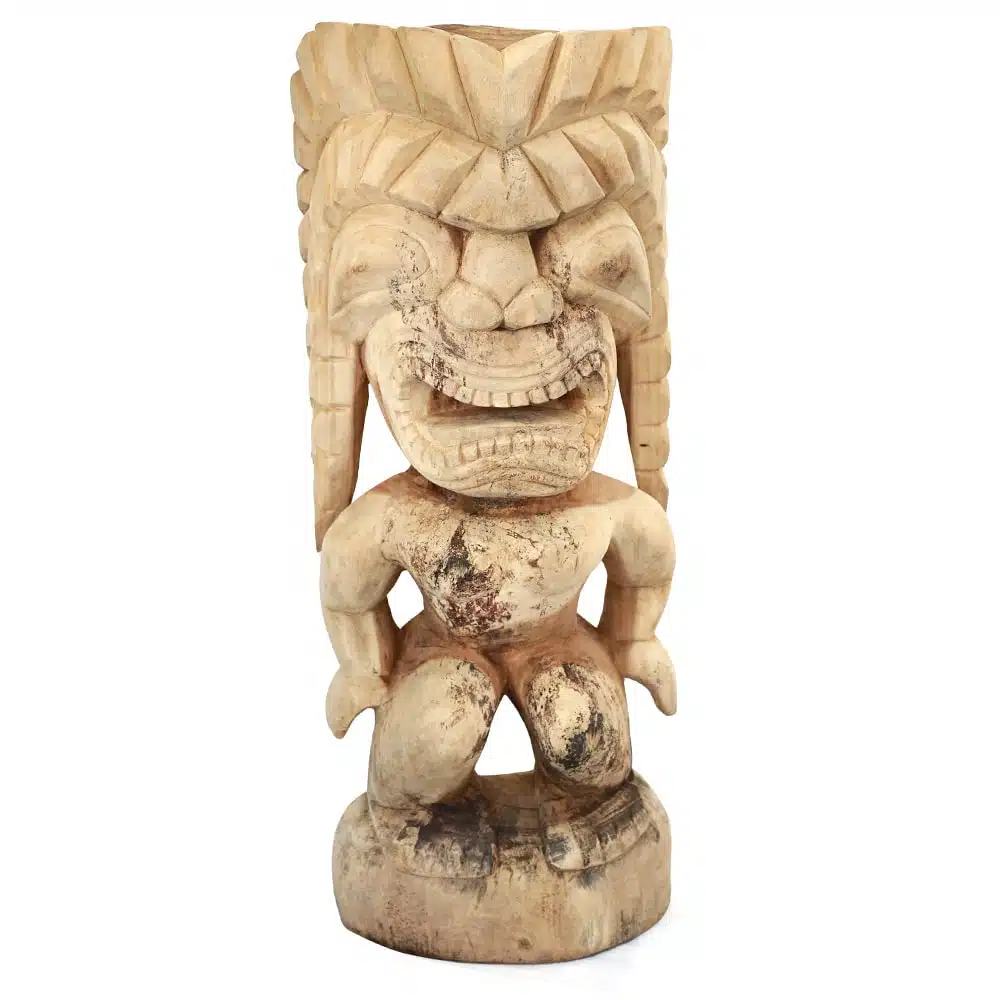 Tiki Statue, 100cm aus Suar Holz, naturbelassen 1 Tiki Statue, 100cm aus Suar Holz, naturbelassen