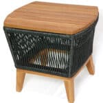 Tisch, Rattan, schwarz, 50x40x45cm