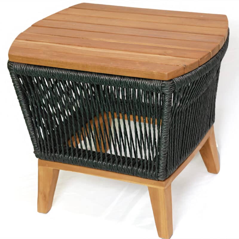 Tisch, Rattan, schwarz, 50x40x45cm