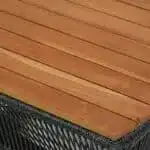Tisch, Rattan, schwarz, 50x40x45cm