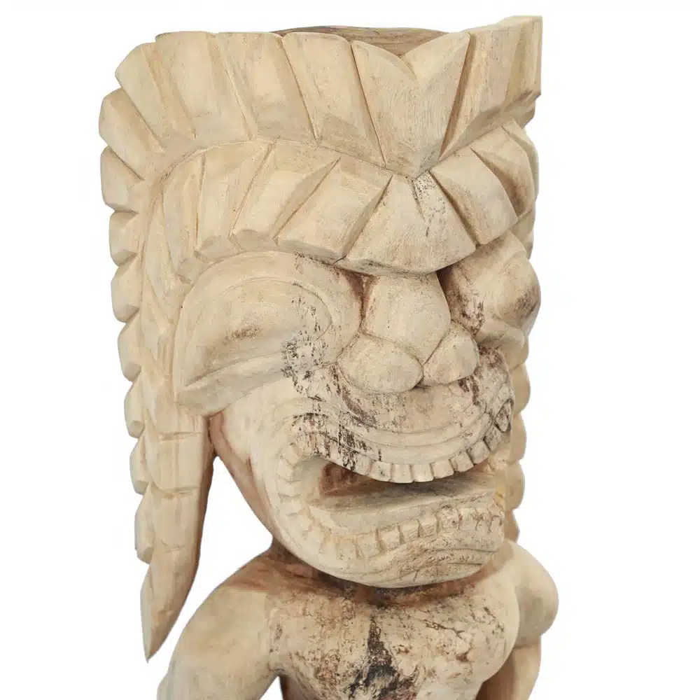 Tiki Statue, 100cm aus Suar Holz, naturbelassen Tiki Statue, 100cm aus Suar Holz, naturbelassen