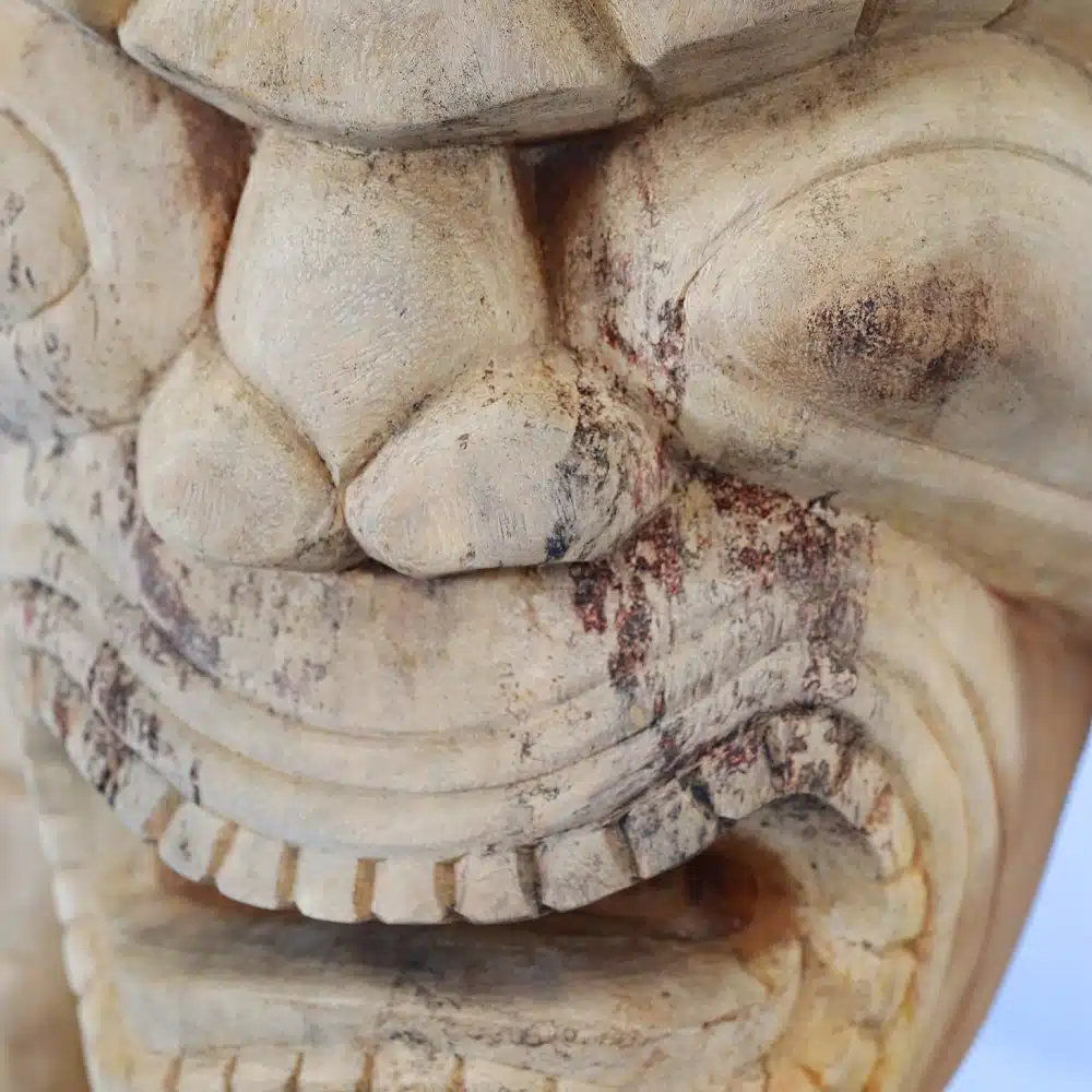 Tiki Statue, 100cm aus Suar Holz, naturbelassen Tiki Statue, 100cm aus Suar Holz, naturbelassen