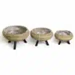 Blumenübertopf Set, 3er mit Standfuß