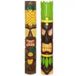 Totem Aufsteller bemalt, Tipi-Design, halbrund, 100cm