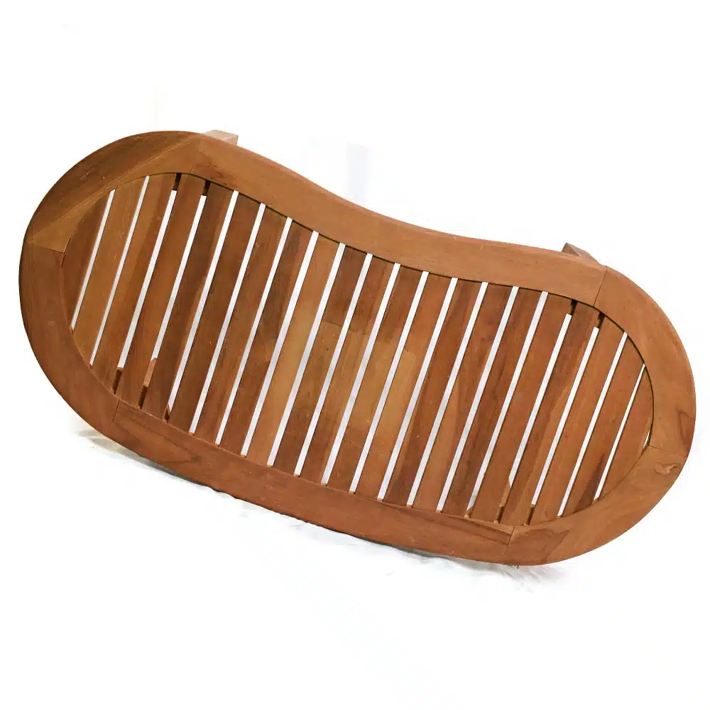 Tisch aus Teakholz, leicht geschwungen (oval), 117x54x50cm Tisch aus Teakholz, leicht geschwungen (oval), 117x54x50cm