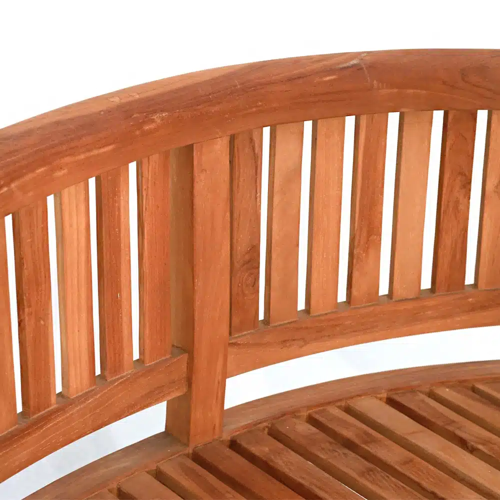 Bank aus Teakholz, geschwungen, 158x64x85cm Bank aus Teakholz, geschwungen, 158x64x85cm