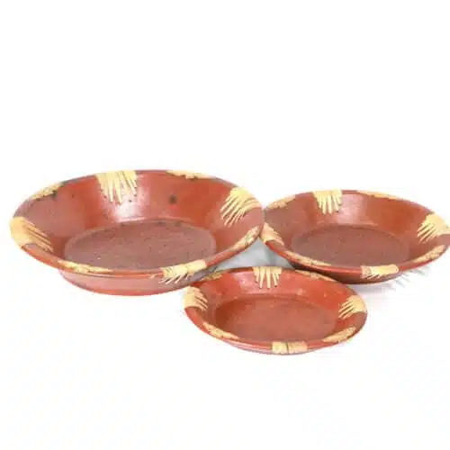 Schüssel 3er Set, braun, mit Verzierungen, 40/35/28cm