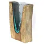 Vase in V-Form auf Wurzel, ca. 25cm
