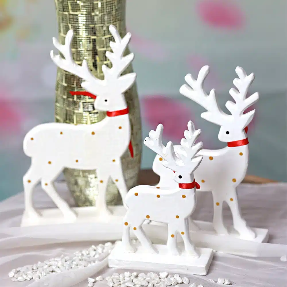 Rentier Set weiß (3 Rentiere pro Set) Rentier Set weiß (3 Rentiere pro Set)
