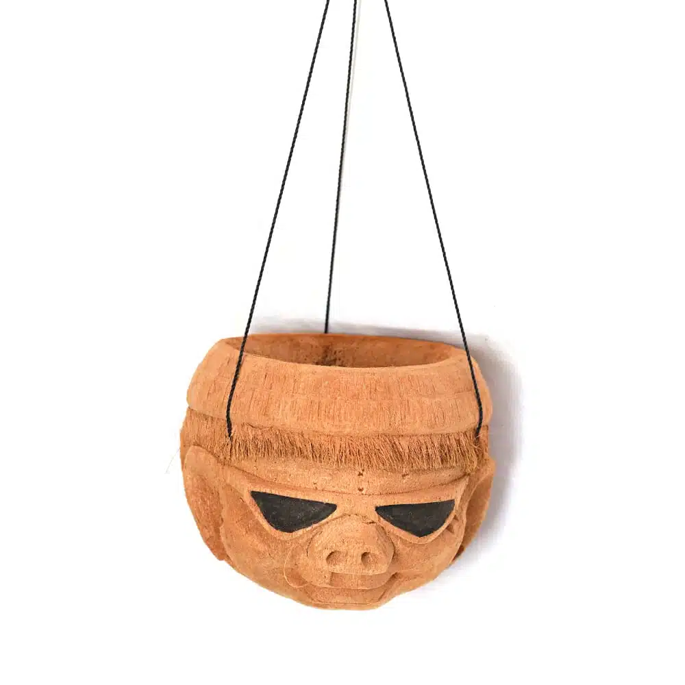 Wajah Blumenampel aus Kokosnuss, verschiedene Designs 1 Wajah Blumenampel aus Kokosnuss, verschiedene Designs