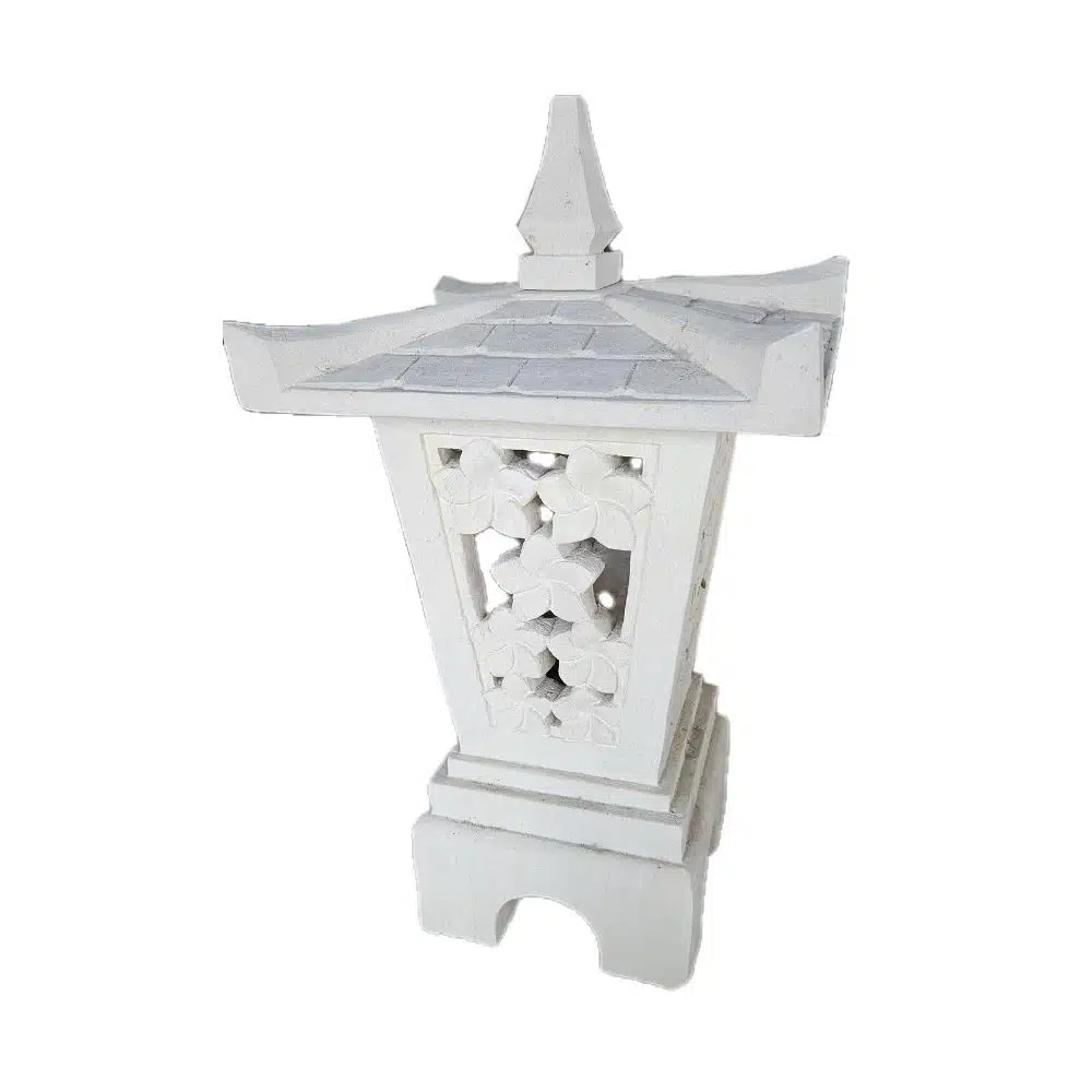 Laterne mit Spitzdach, 55cm 1 Kalkstein Laterne mit Spitzdach