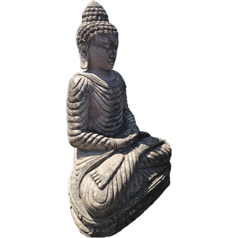 Buddha sitzend, 90cm, Riverstone