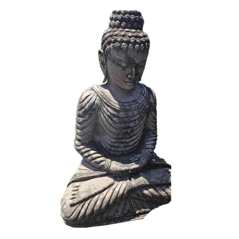 Buddha sitzend, 90cm, Riverstone