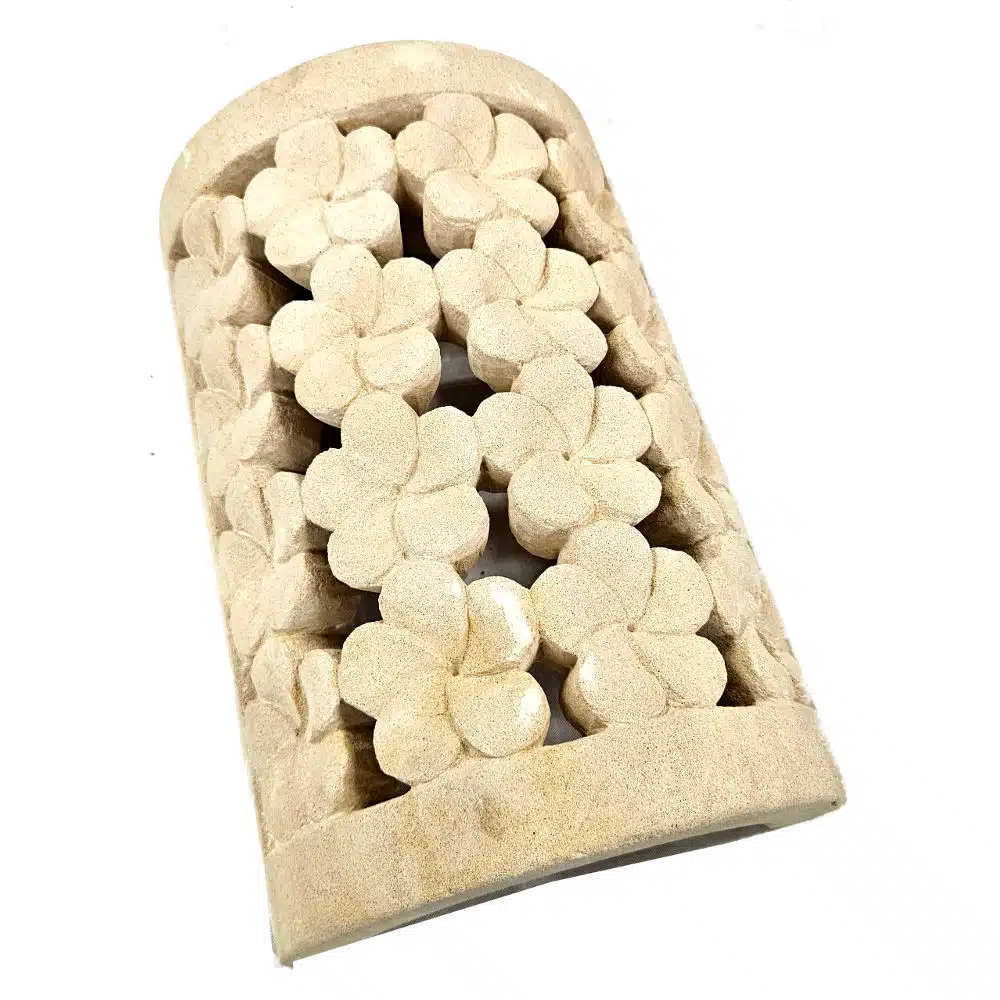 Wandlampe "Jepun", Kalkstein, 30cm hoch 1 Wandlampe Jepun, 30cm