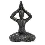 Yoga Statue, 65cm hoch, schwarz, Steinguss