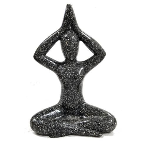 Yoga Statue, 65cm hoch, schwarz, Steinguss