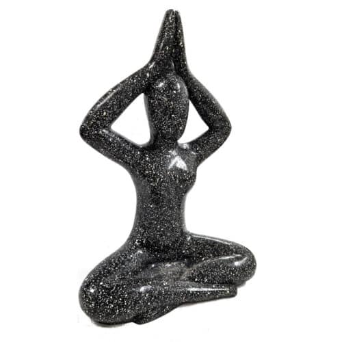 Yoga Statue, 65cm hoch, schwarz, Steinguss