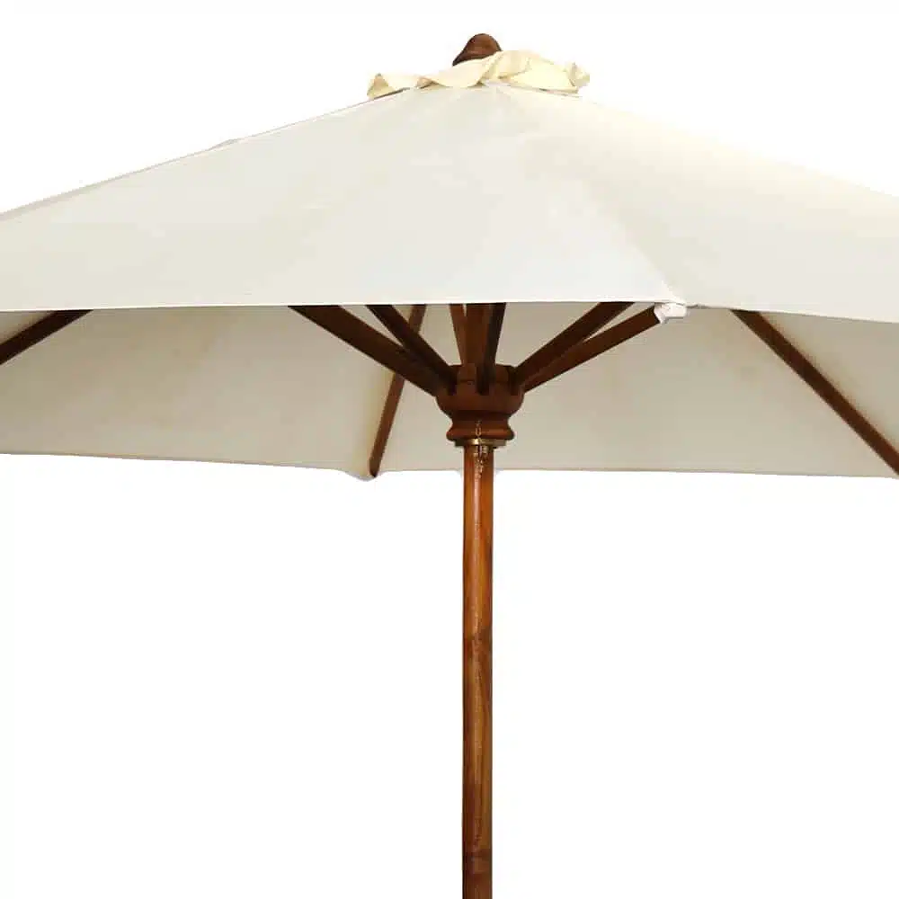 Teak Sonnenschirm, groß, 2,50m Durchmesser Teak Sonnenschirm, groß, 2,50m Durchmesser