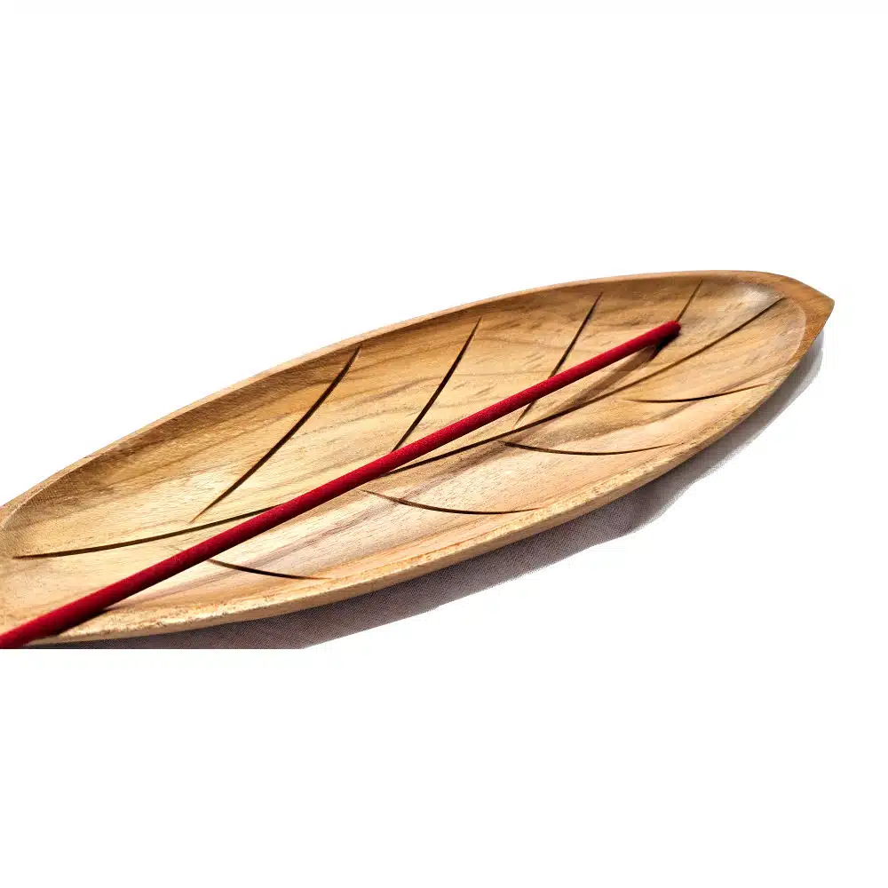 Räucherstäbchen Halter in Blattform, 27x7cm Räucherstäbchen Halter in Blattform, 27x7cm