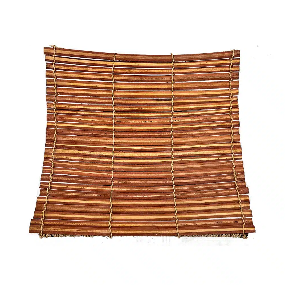 eckige Schale mit Standfuß, Bambushälften, 25x25cm eckige Schale mit Standfuß, Bambushälften, 25x25cm