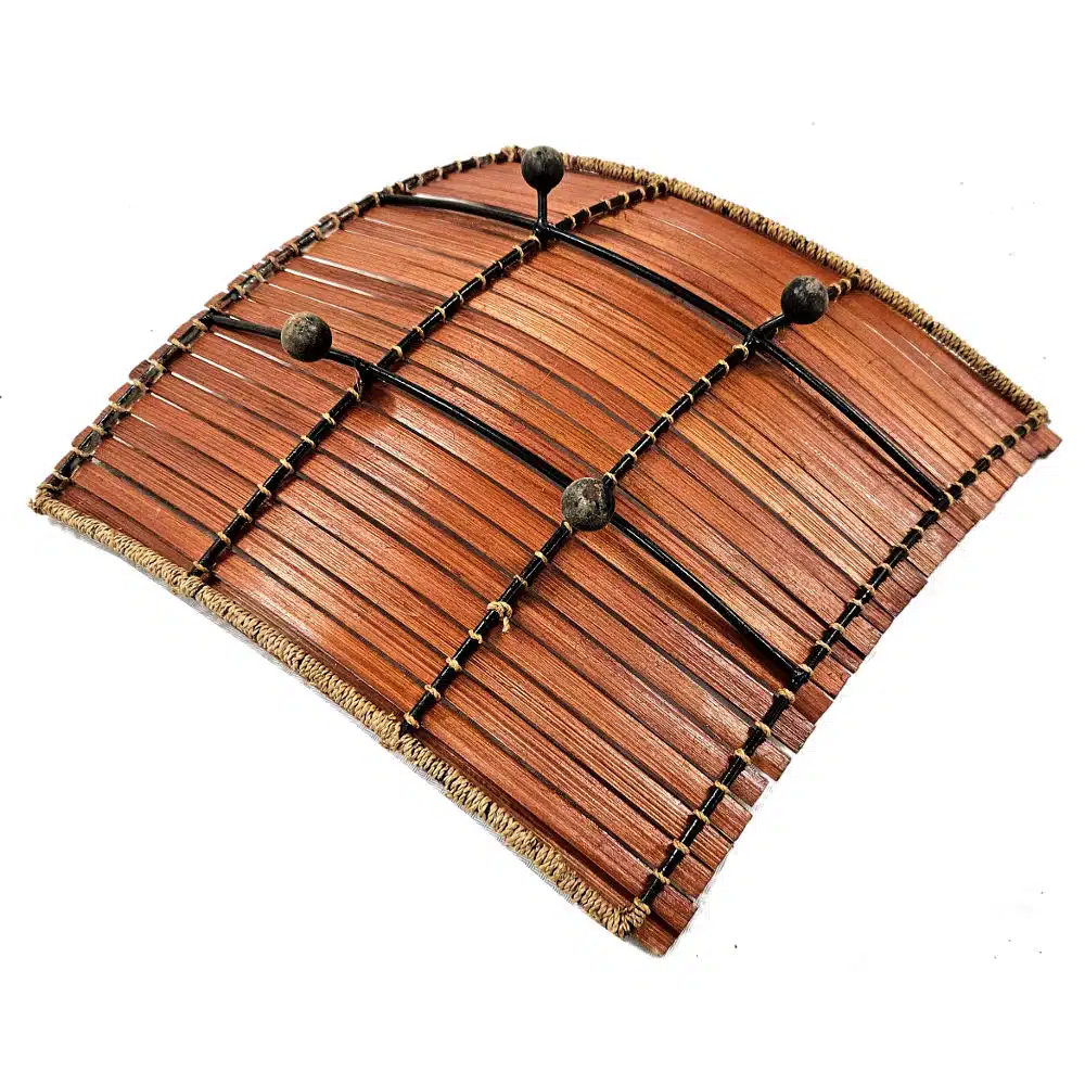 eckige Schale mit Standfuß, Bambushälften, 25x25cm eckige Schale mit Standfuß, Bambushälften, 25x25cm