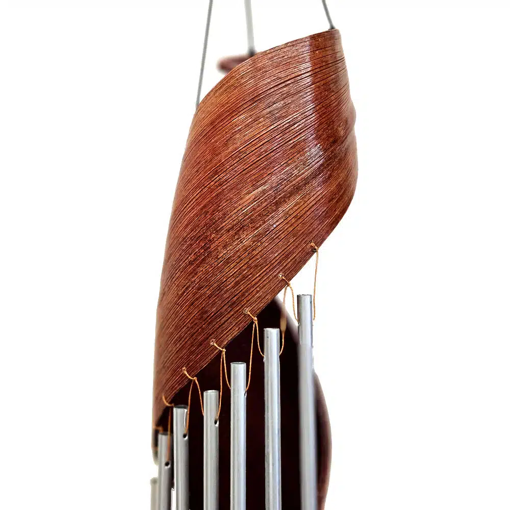 Bananenblatt Windspiel mit 18 Klangröhrchen, 60cm