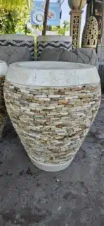 Großer Pflanzen Topf mit Onyx Stein Einlage