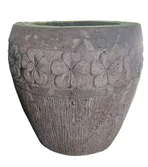 Kamboja Übertopf: Pflanzkübel mit Frangipani-Muster im Antik-Design, 50 cm