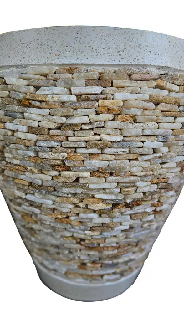 wunderschöner Blumen Übertopf, mit Onyx Kristallen bestückt, 55cm hoch