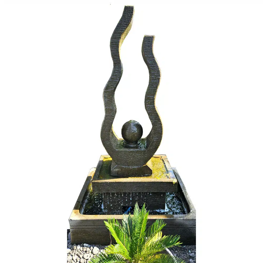 Dwi Shakti Brunnen – Geschwungenes Wasserspiel 180 cm 1 Dwi Shakti Brunnen – Geschwungenes Wasserspiel 180 cm