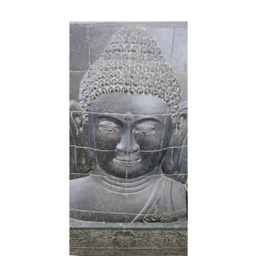 Dhamma Buddha-Brunnen aus Betonguss, Wandrelief, 150 × 120 cm