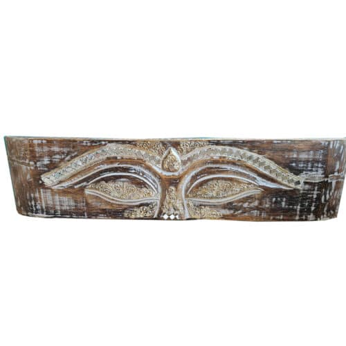 Matajiwa Buddha-Augen aus Albesia, gold-braun, 40 × 20 cm