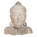 Sinar Buddha-Schulter aus Albesia, white-washed, 40 cm