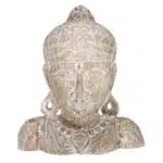 Lembut Buddha-Schulter aus Albesia, white-washed, 40 cm