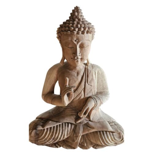 Sinar Buddha, 50 cm – aus Suarholz, Mudra der Lehre