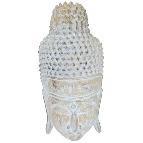 Buddha Wandmaske "schlafender Buddha", 85x45cm, white washed