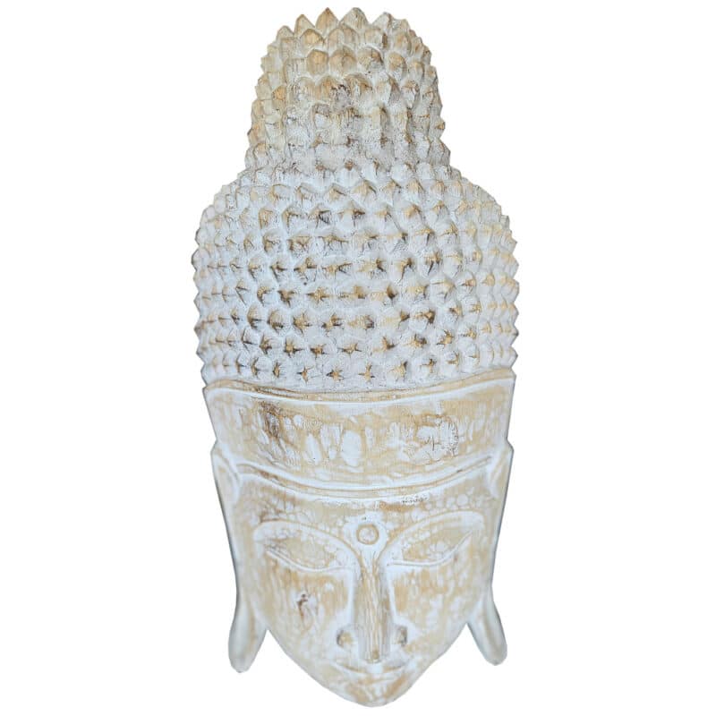 Buddha Wandmaske "schlafender Buddha", 85x45cm, white washed